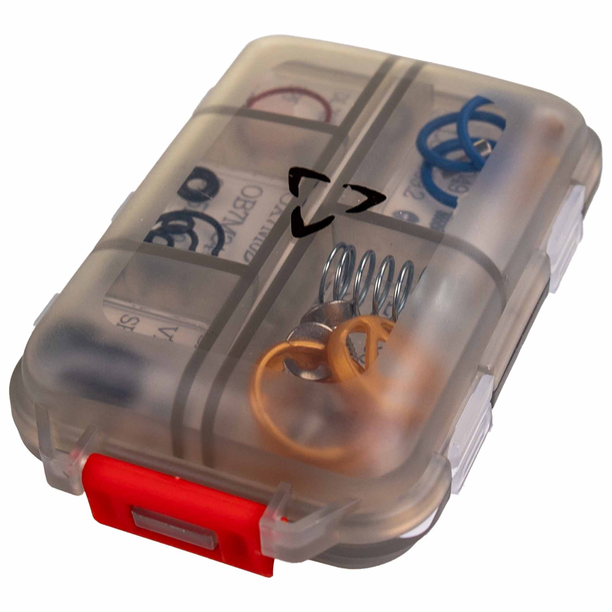 Wechsel-Box, Kammern, Werkzeugbox, Gummiringe, Federn