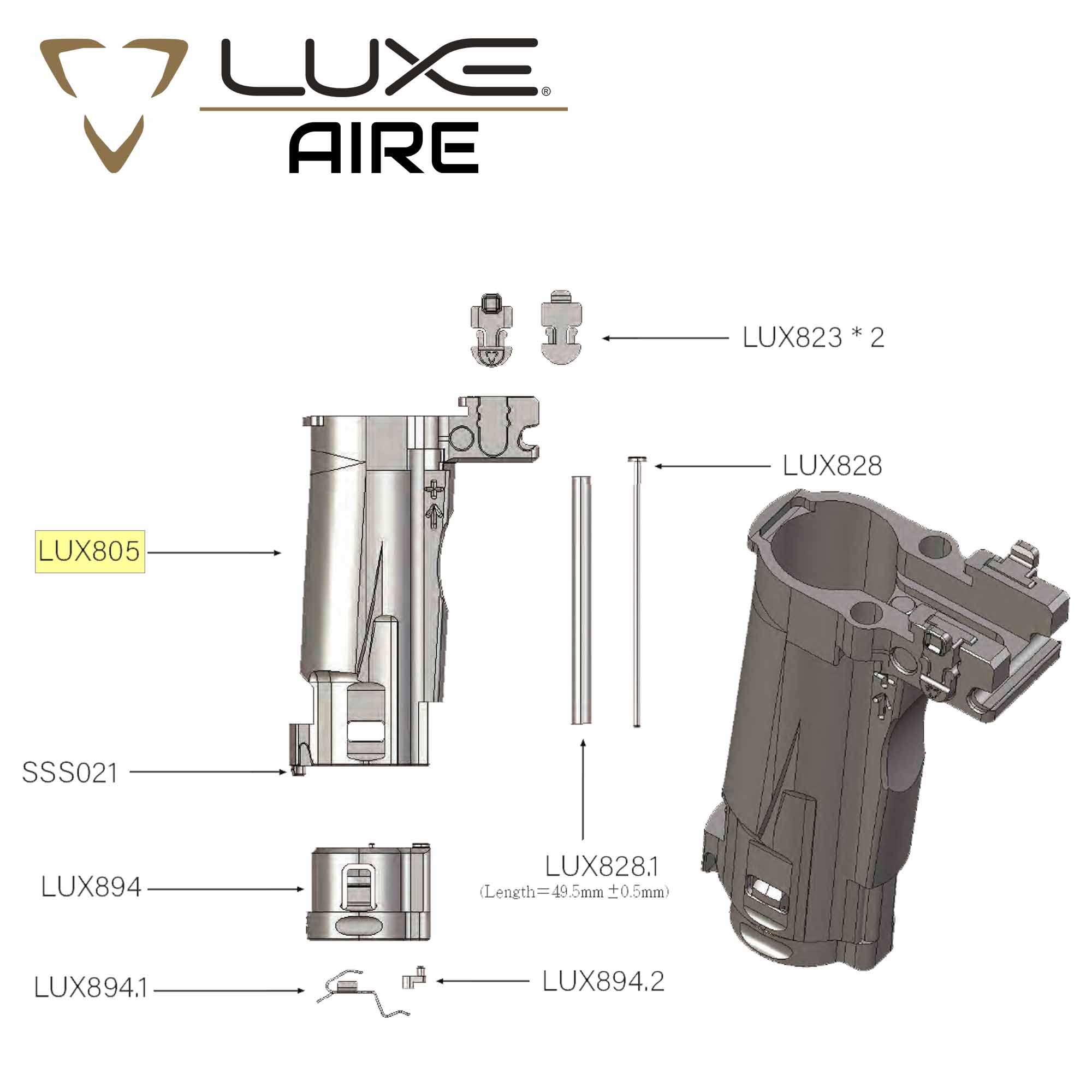 LUXE, Aire, Kunststoffteil, Kunststoffgehäuse, Kompaktes Zubehör