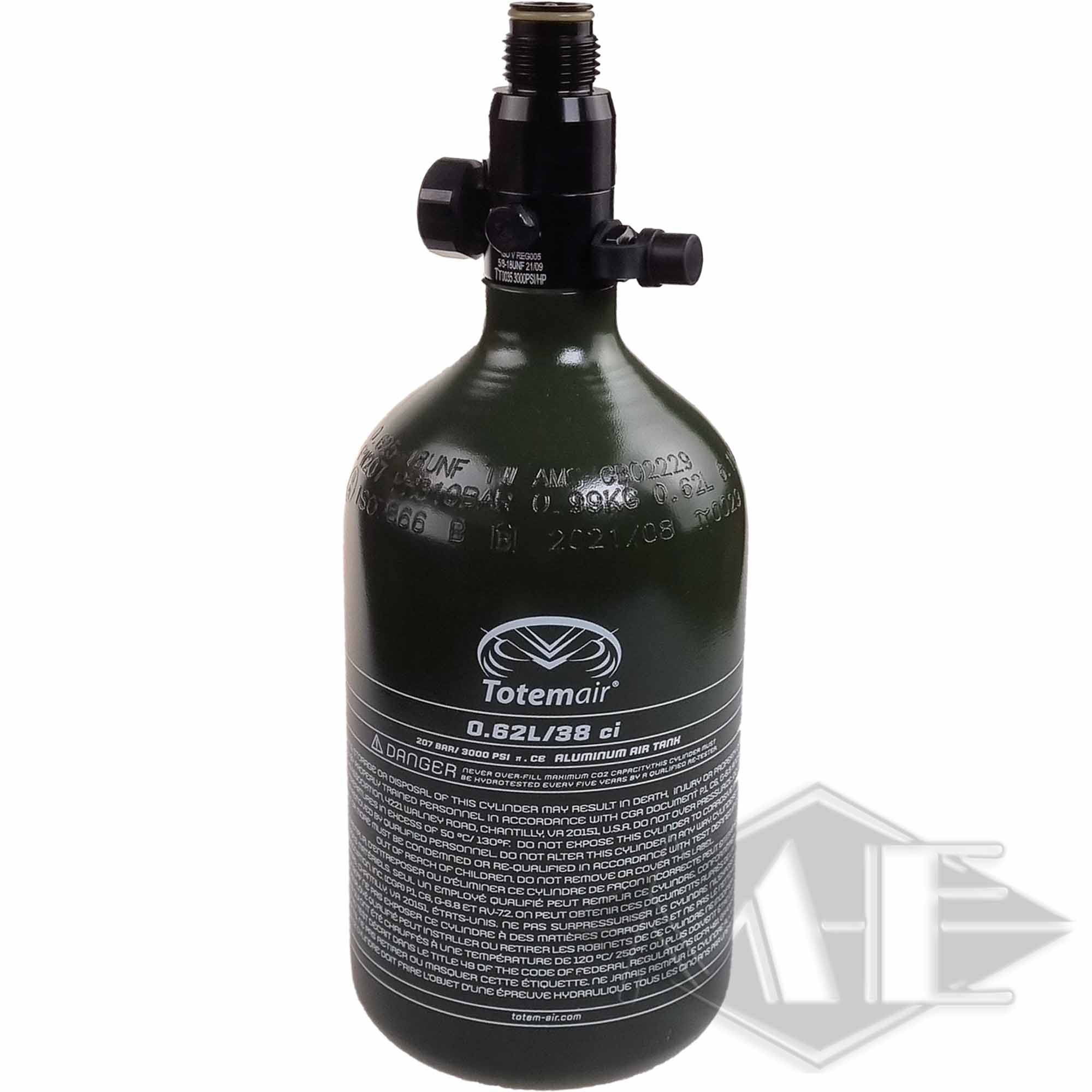0.6L/38ci aluminum bottle with 200bar regulator "Standard" 0.6L/38ci aluminum bottle with 200bar regulator "Standard"