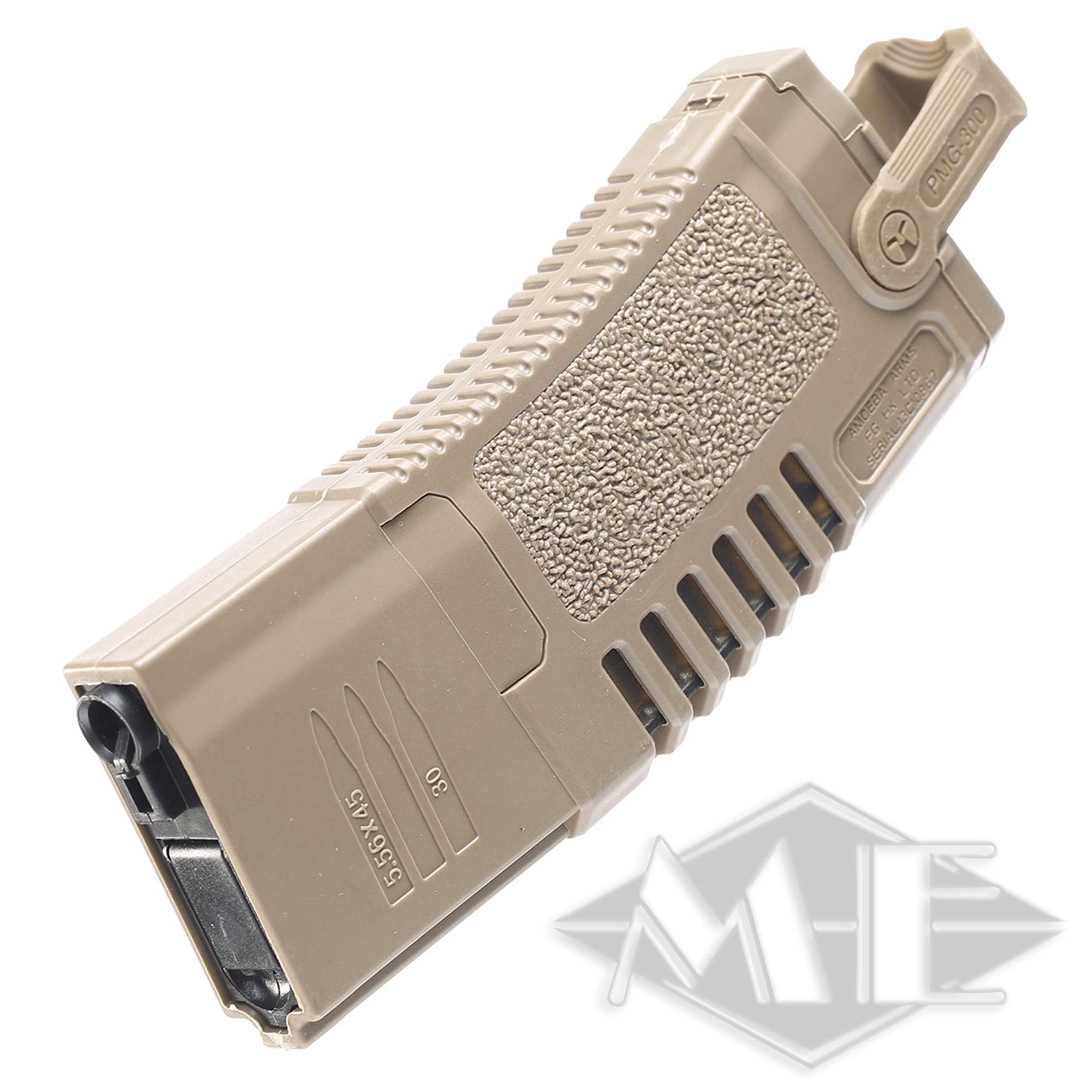 Amoeba Airsoft Magazin for M4 Model HiCap 300rds dark earth Adapter, Feuerwaffe, Waffe, Handfeuerwaffe, Granate