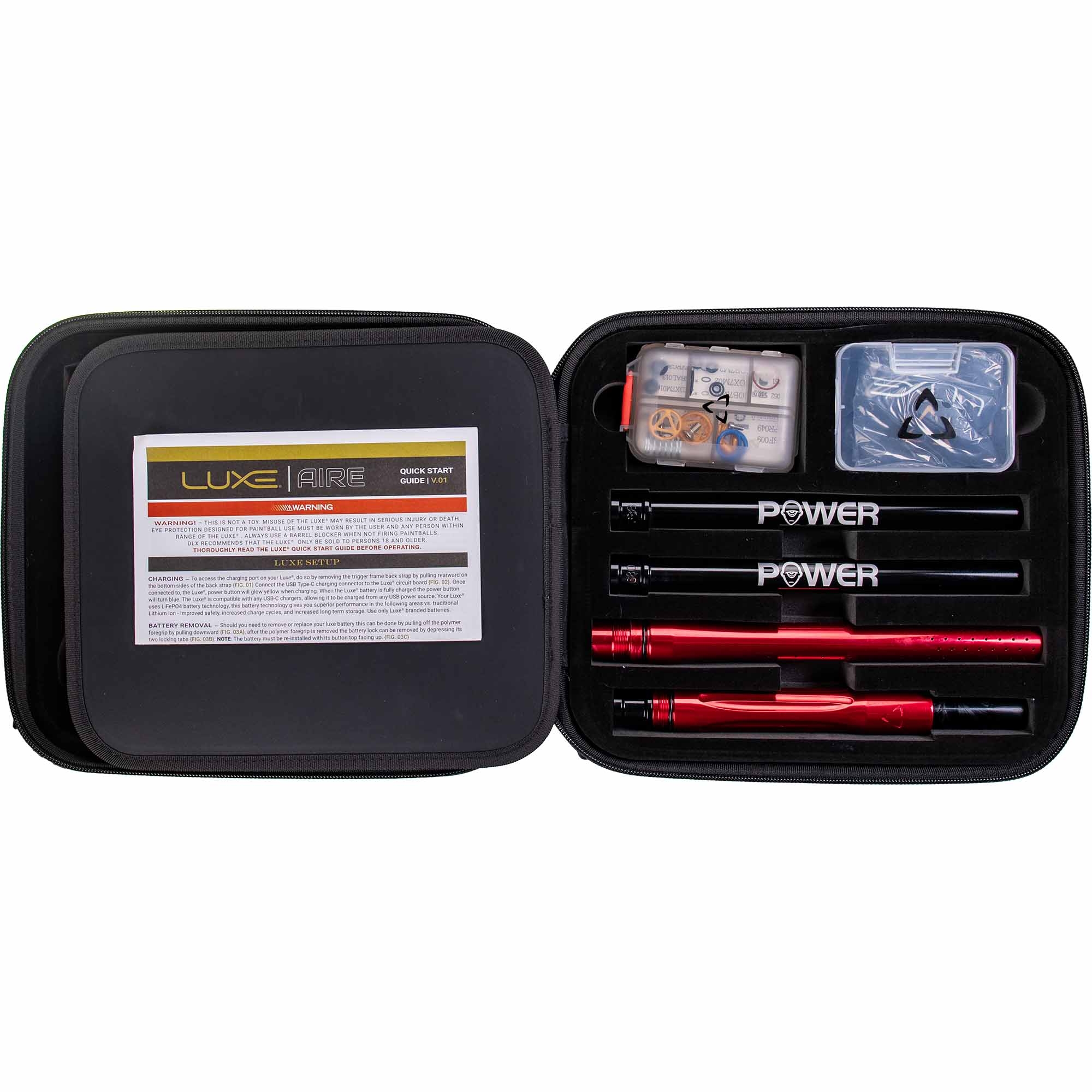 DLX Luxe® AIRE marker, polished red montagewerkzeuge, schrauberset, metallisch, rot/schwarz, etui enthalten