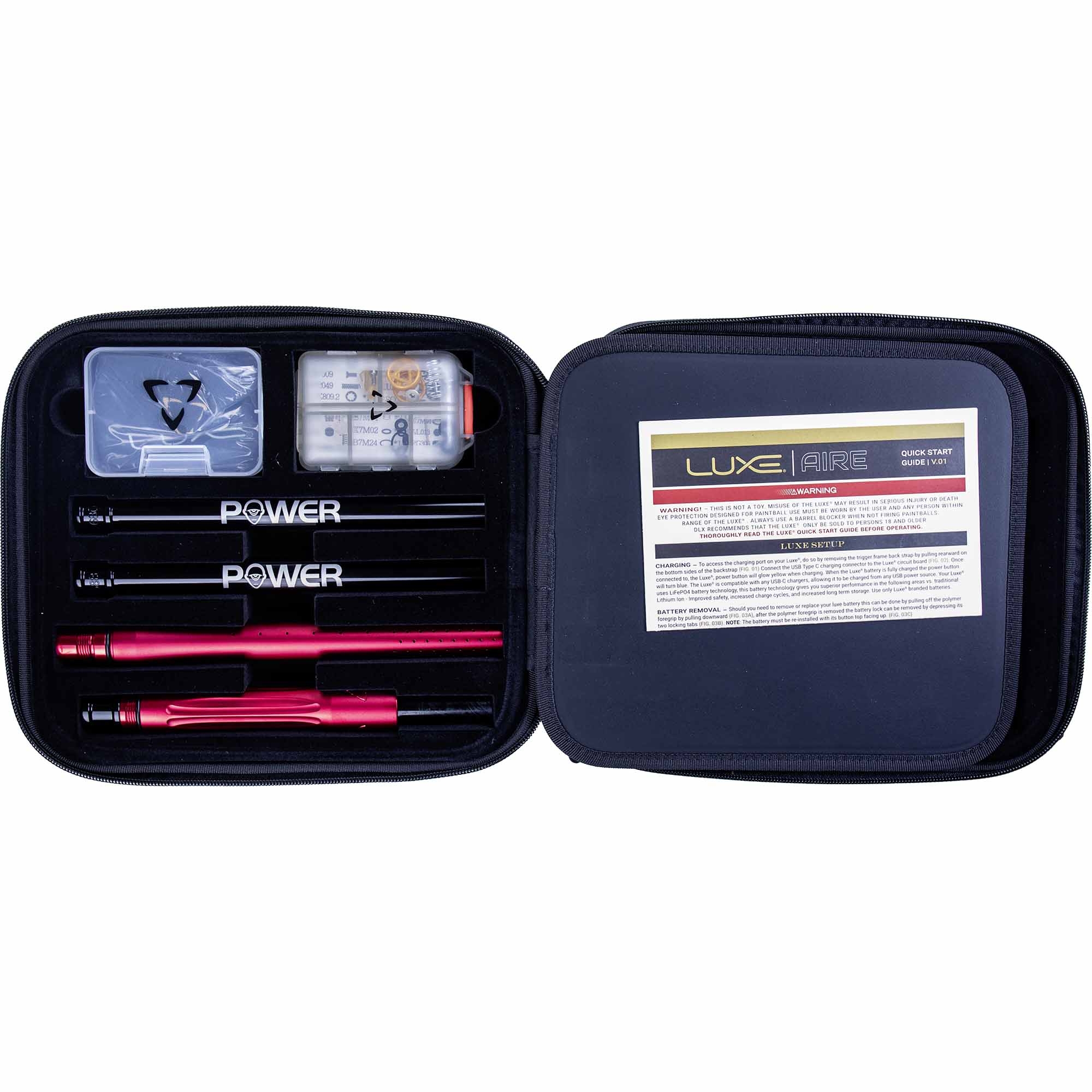 DLX Luxe® AIRE marker, dust red electric-parts, tuning-kit, schraubendreher, etui, case