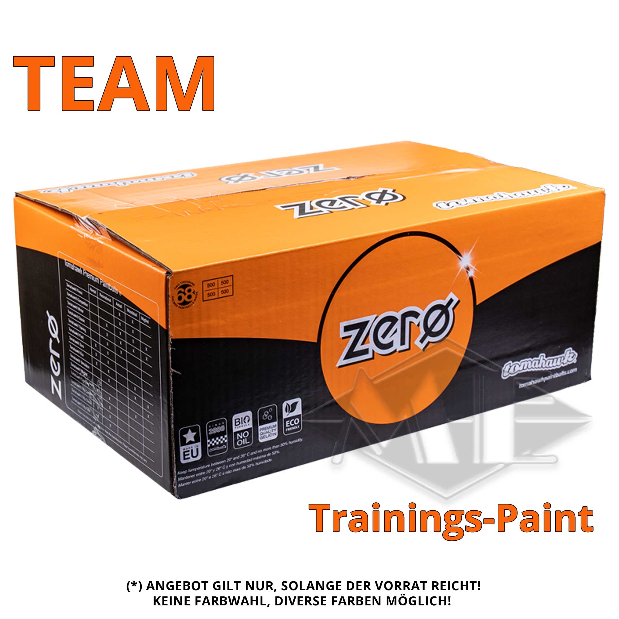Tomahawk "Zero Team" paintballs, 2000 box Kiste, Karton