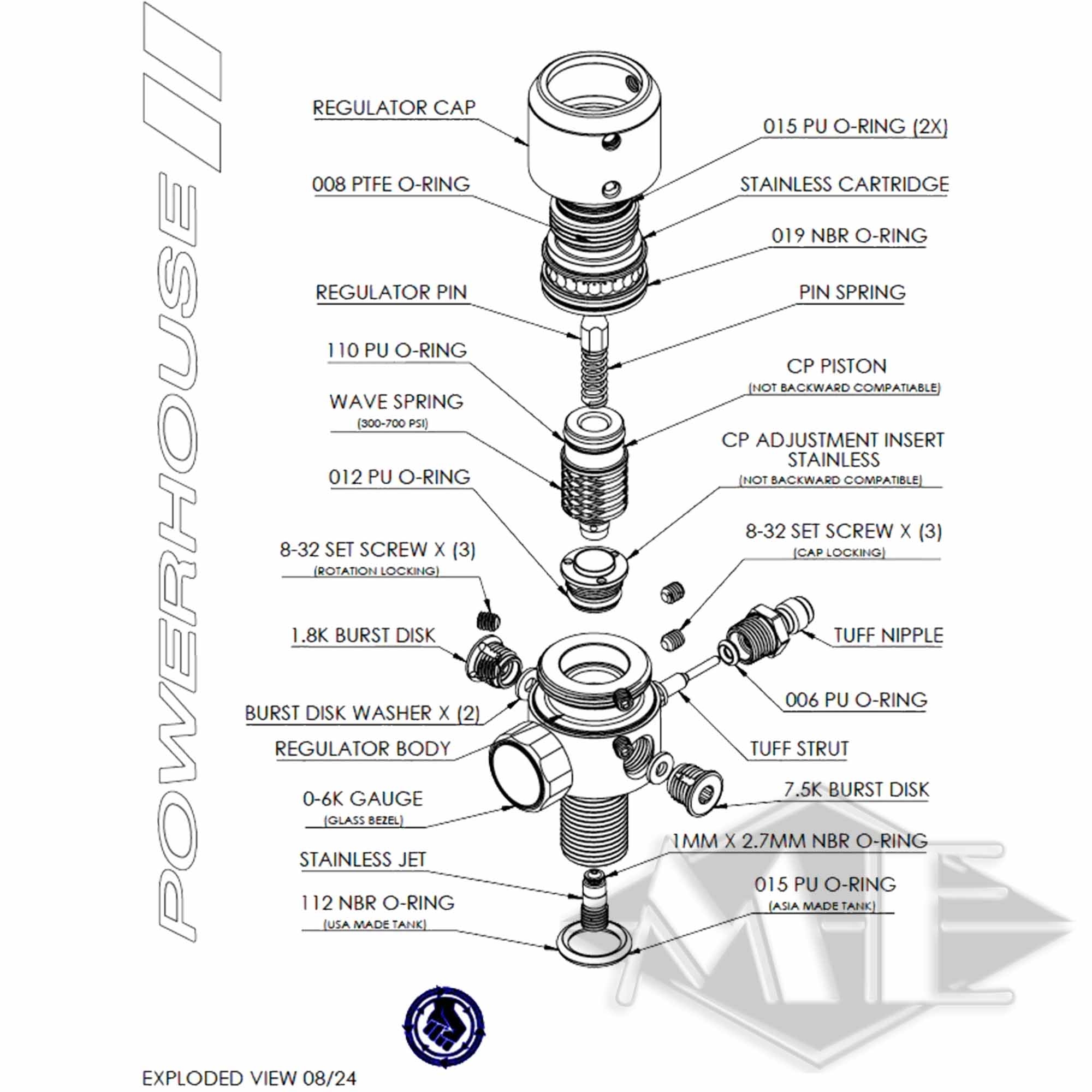 300bar Powerhouse Counterpunch Regulator Mid Body Maschine, Sprach, Rad