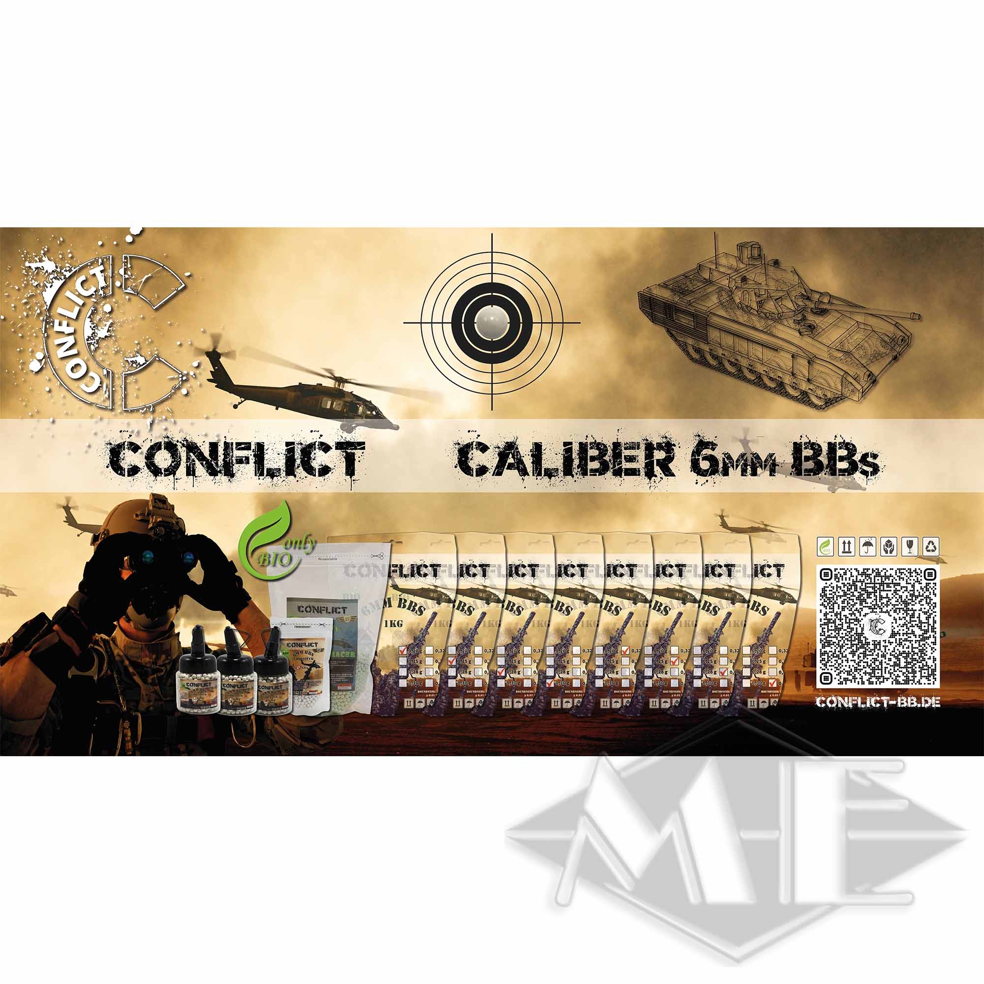 9bfebd614a075c1399e60cfce0f0960663a72a18 Construction-Banner "Conflict 6mm BB's" 335 x 180 cm