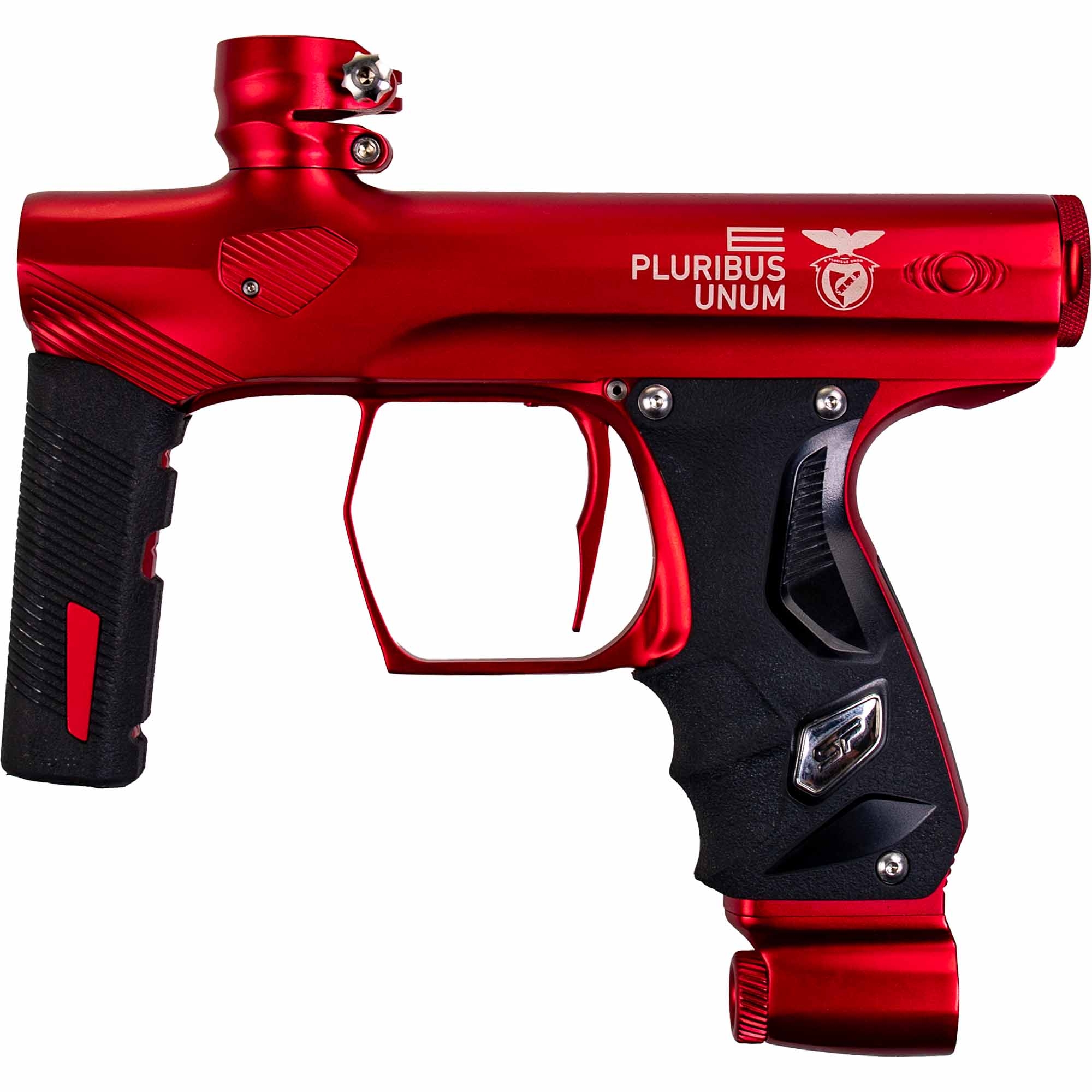 SP Shocker® ERA marker "e pluribus unum", red matte Paintballpistole, rote Farbe, Griff, Automatikmarker, Metallkörper