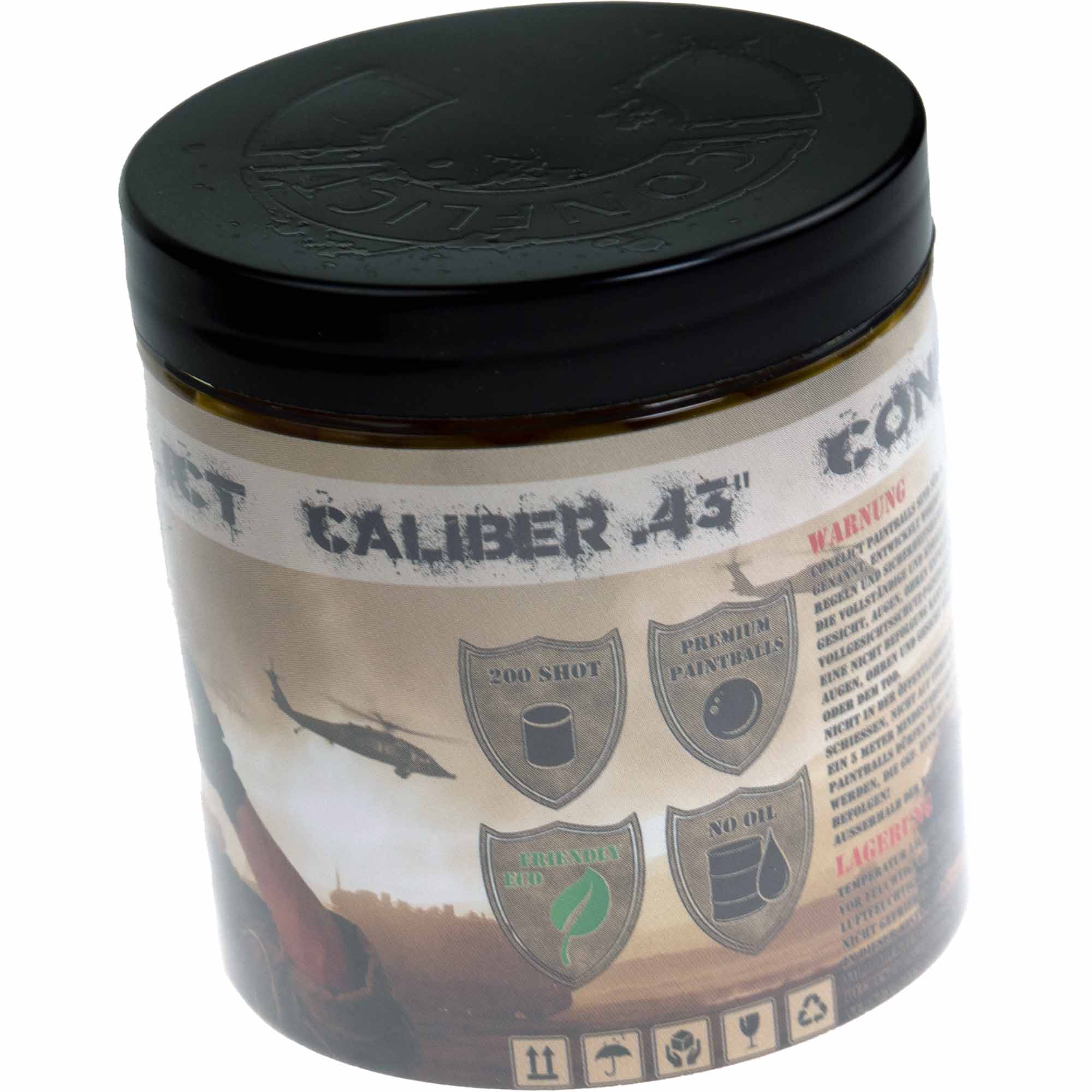 Conflict "Caliber .43" Paintballs, 200 shot Conflict "Caliber .43" Paintballs, 200 shot