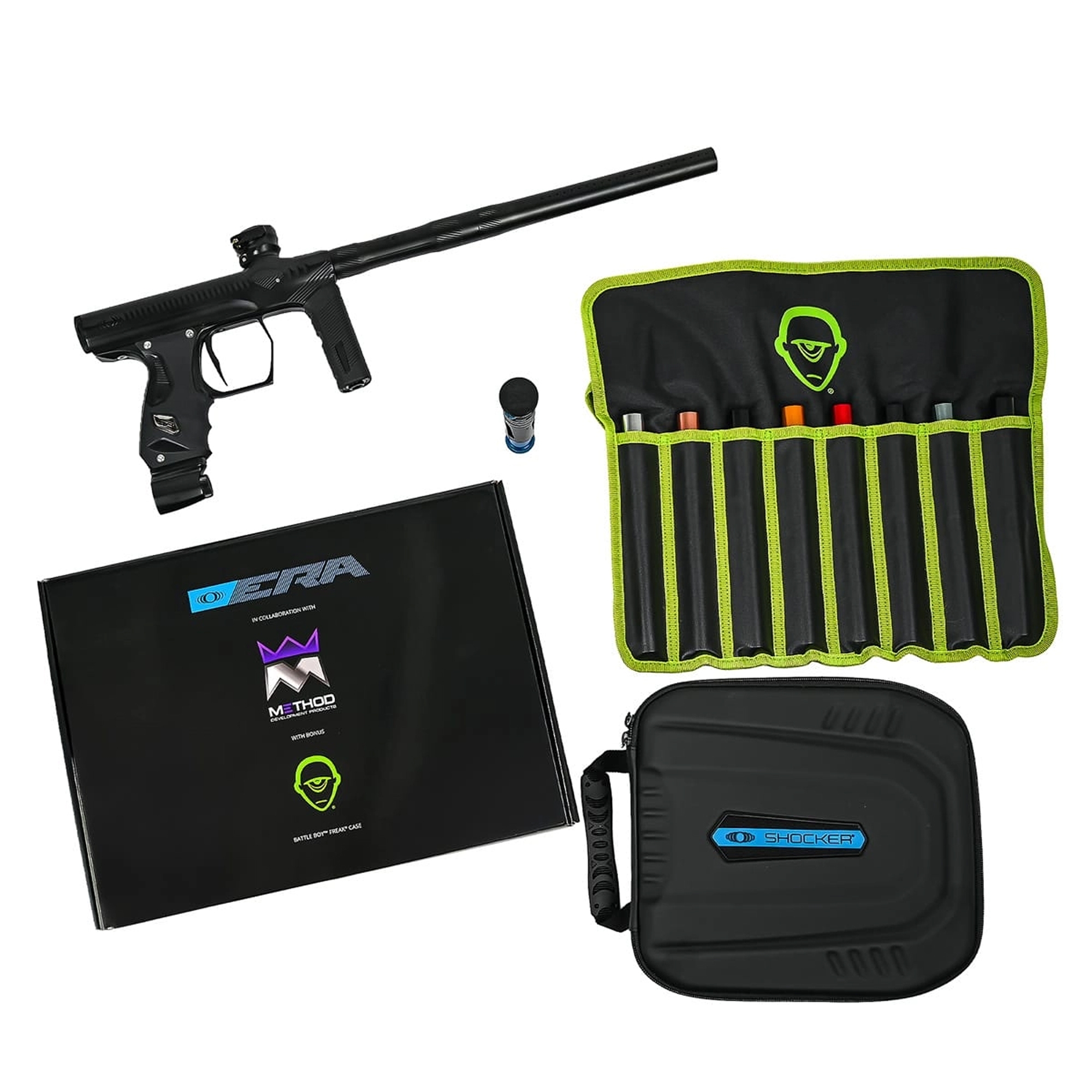 SP Shocker® Method ERA marker, black/black matte Feuerwaffe, Waffe, Pistole, Gewehr, Paintball