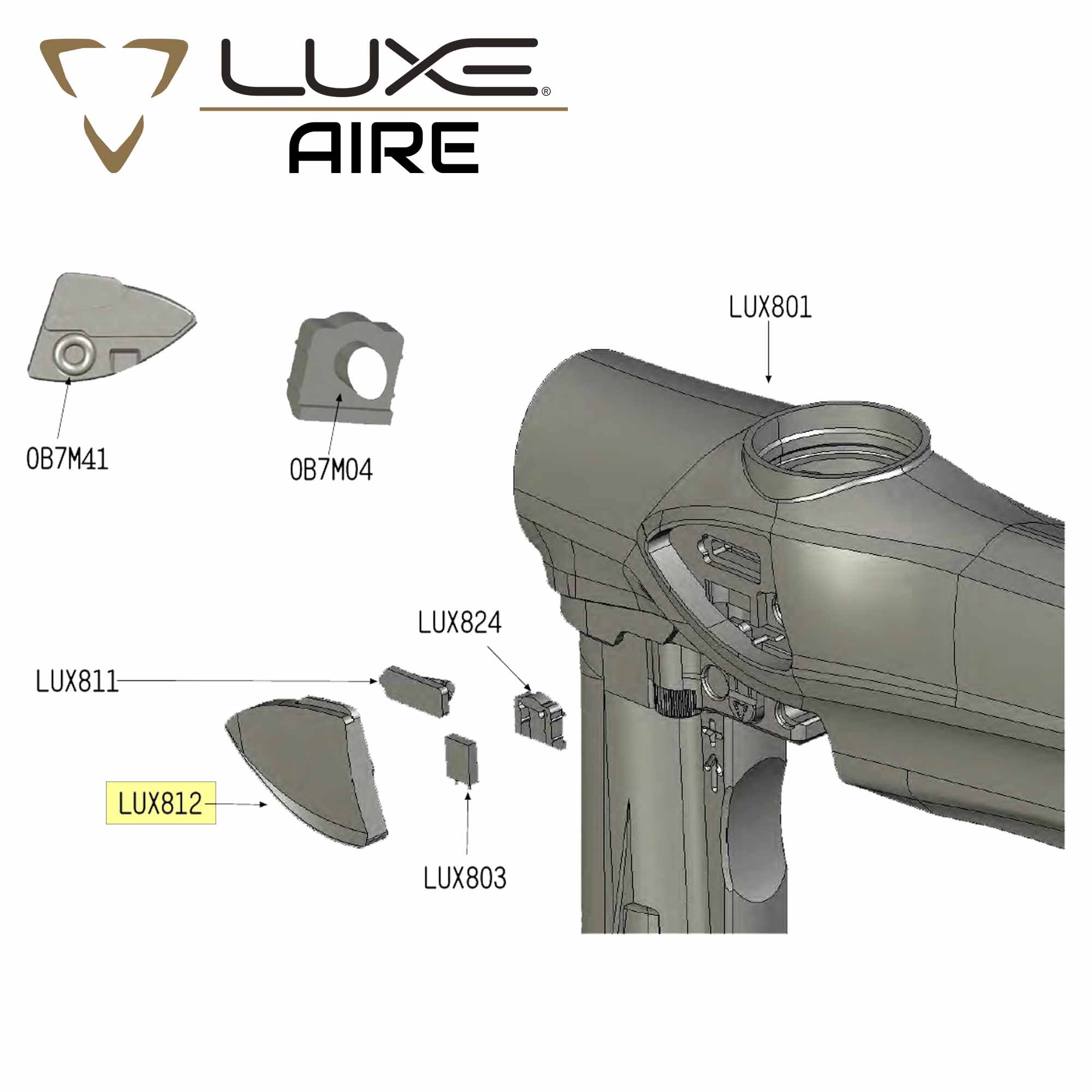 Pistolenkunststoff, Luxe Aire, Reservierte Teile, Abzugshalter, Modellbau-Details