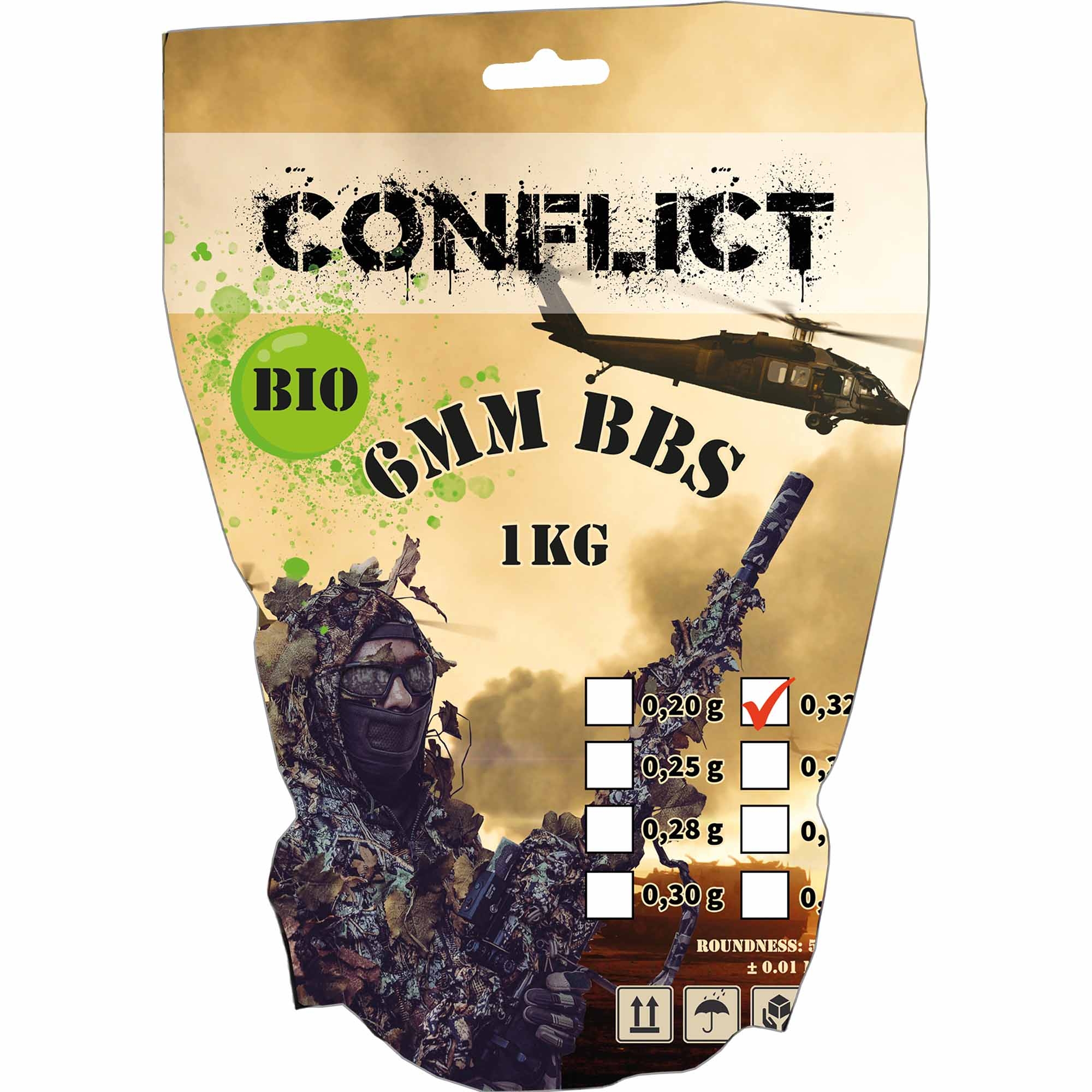CONFLICT BIO BBs 6mm 0,32g 1kg Bag CONFLICT BIO BBs 6mm 0,32g 1kg Bag