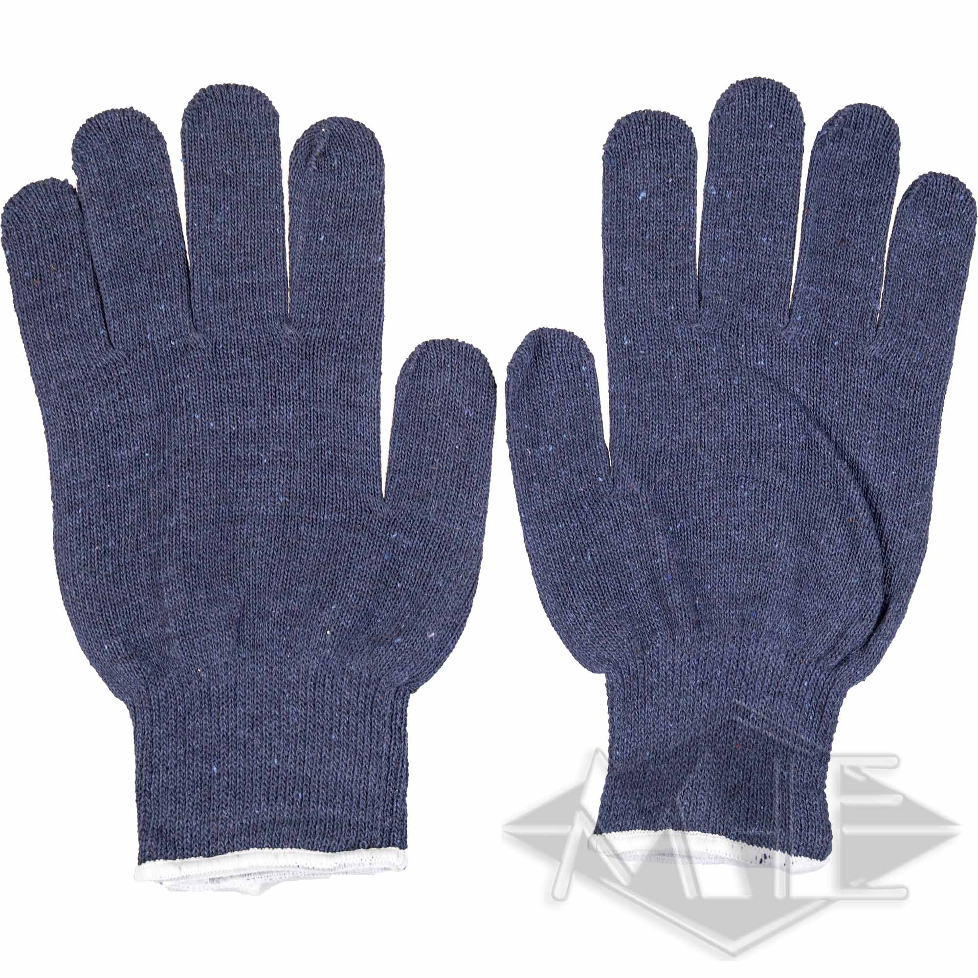 Knitted gloves, knobbed on one side blue