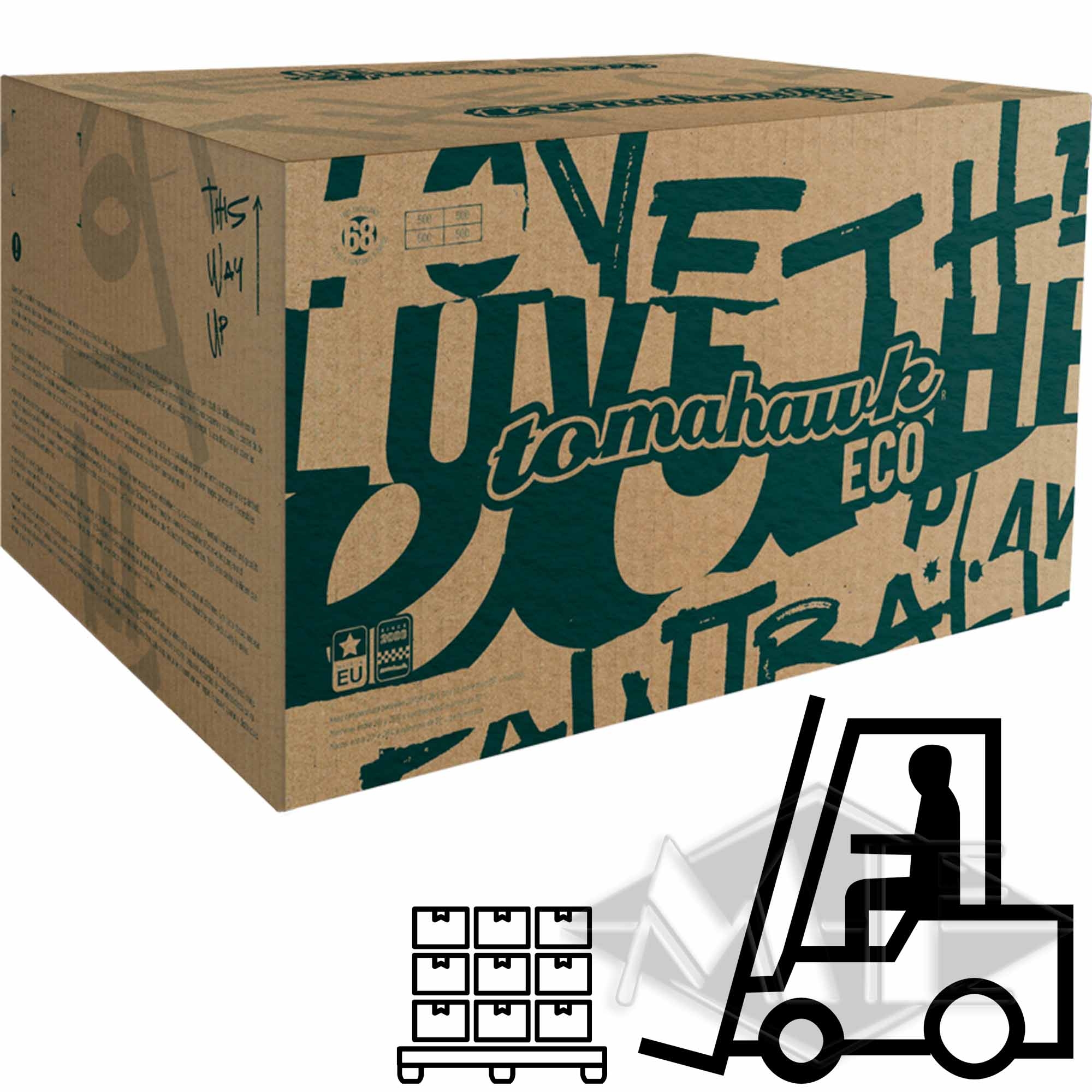 Tomahawk "ECO" paintballs, 65 boxes 1/2 Pallet Box, Versandbox, Verpackung, Karton, Lieferbox