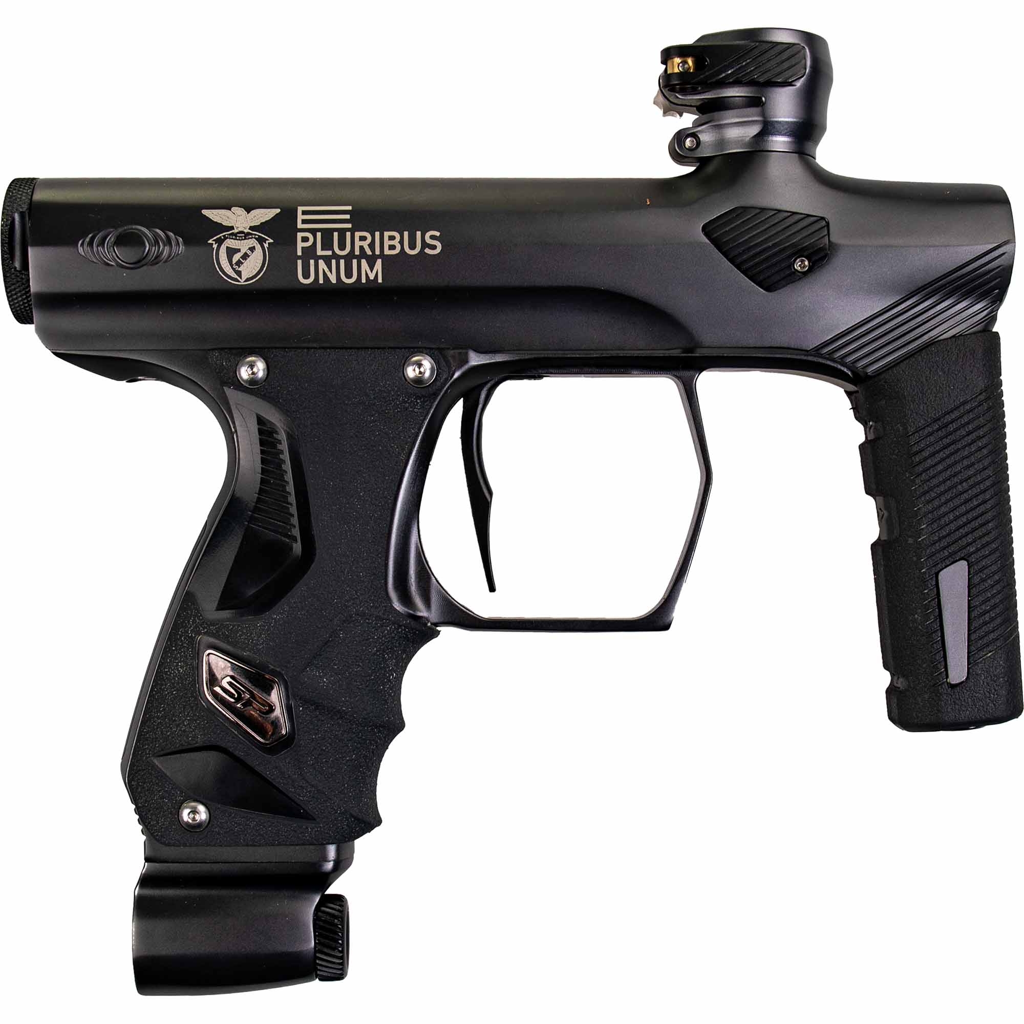 SP Shocker® ERA marker "e pluribus unum", gray matte Paintball-Pistole, Griffstück-Pistole, Schwarz, Metall, Düse