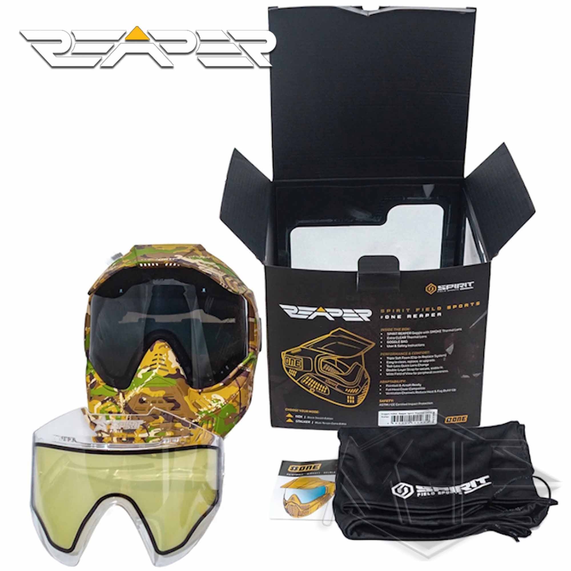 #ONE Reaper Spirit goggle thermal camo stalker Motorrad-Goggles, Motocross-Visierbrille, Camouflage-Muster, Vollsicht-Goggle, Schutzbrille Zubehör