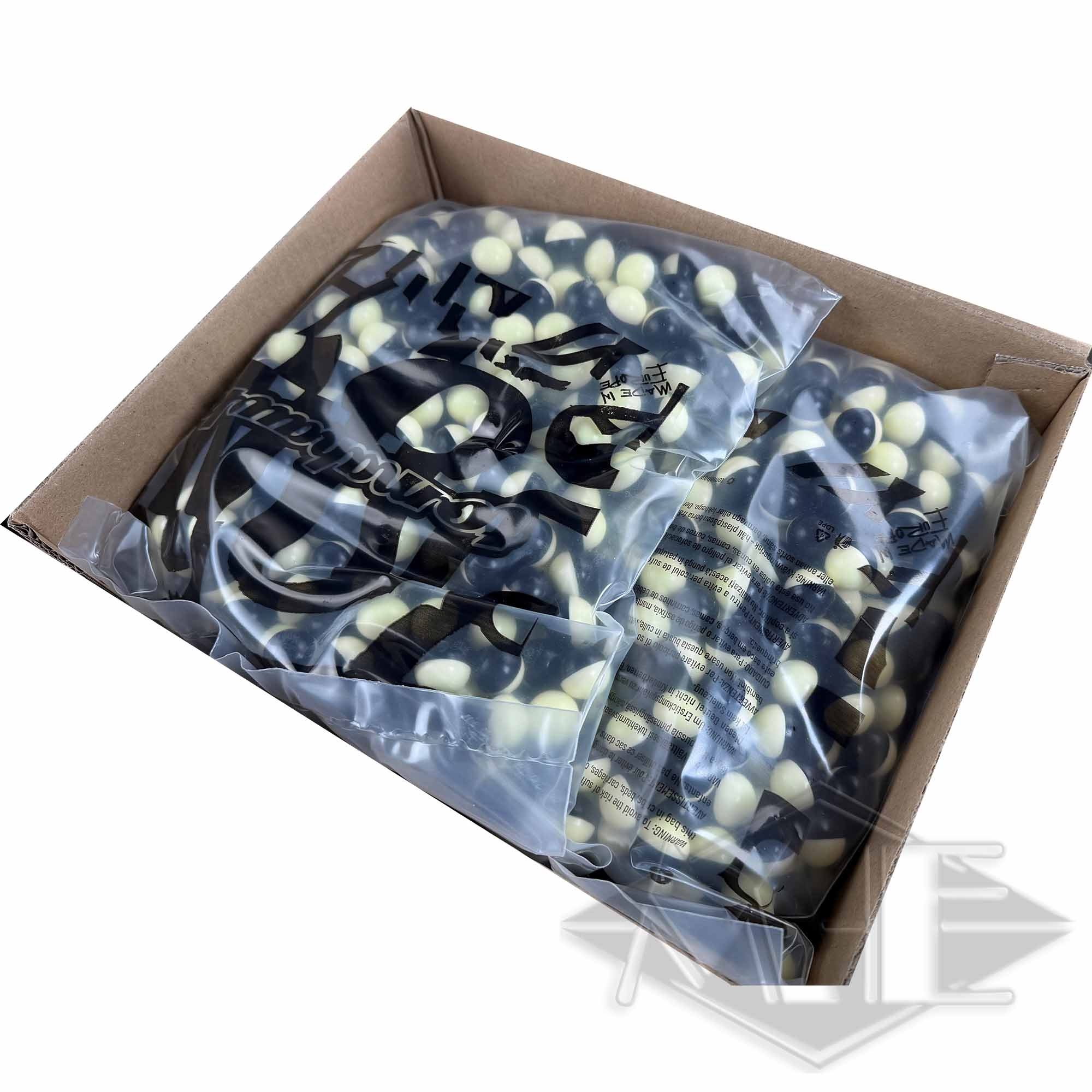 Tomahawk "MagFed Captain" paintballs, 2000 box Keksstücke, Schokoladenstückchen, Keksfüllung, Snack-Verpackung, Beutelinhalt