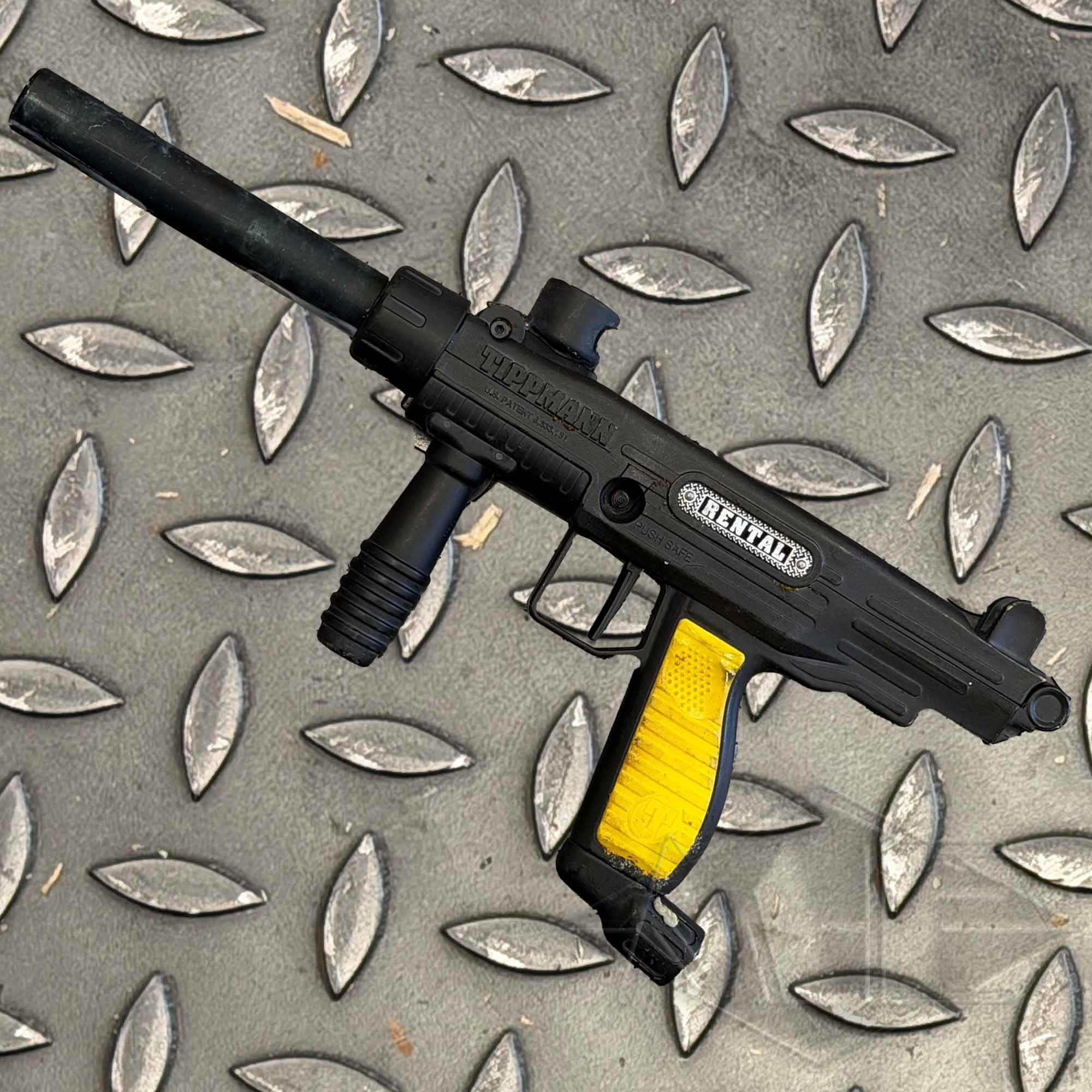 Tippmann marker "FT-12" (used) toy, Pistole, Blaster, Gelbe Grifffläche, Schwarz
