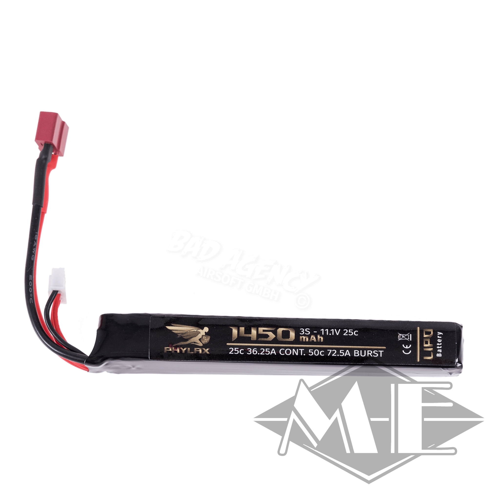 LiPo 11,1V 1.450mAh 25C Stock Tube Type T-Plug (Dean) Adapter, Elektronik, Rauchrohr, Computerausrüstung
