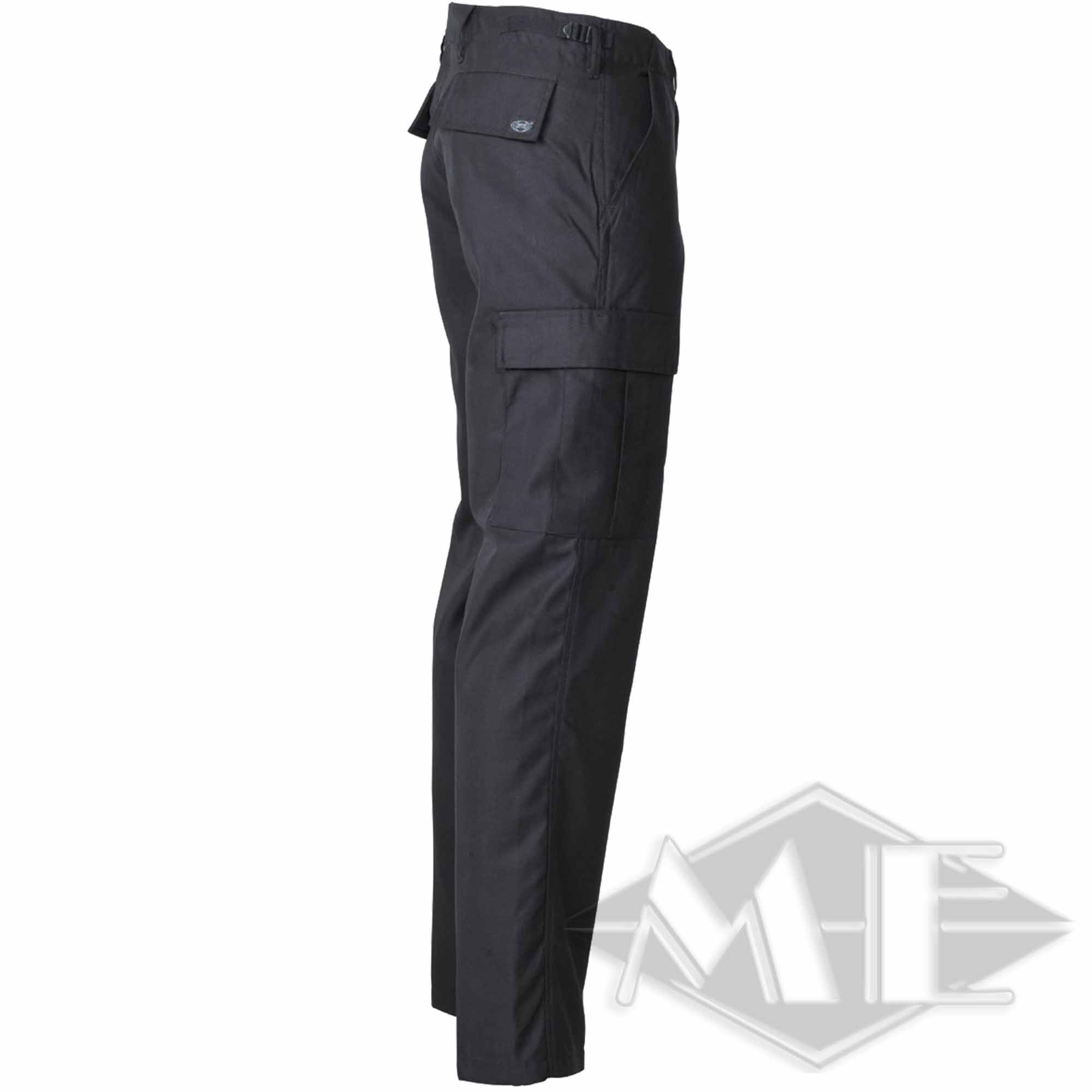 US combat pants, BDU, black hose, cargo pants, schwarz, Twill, Taschen