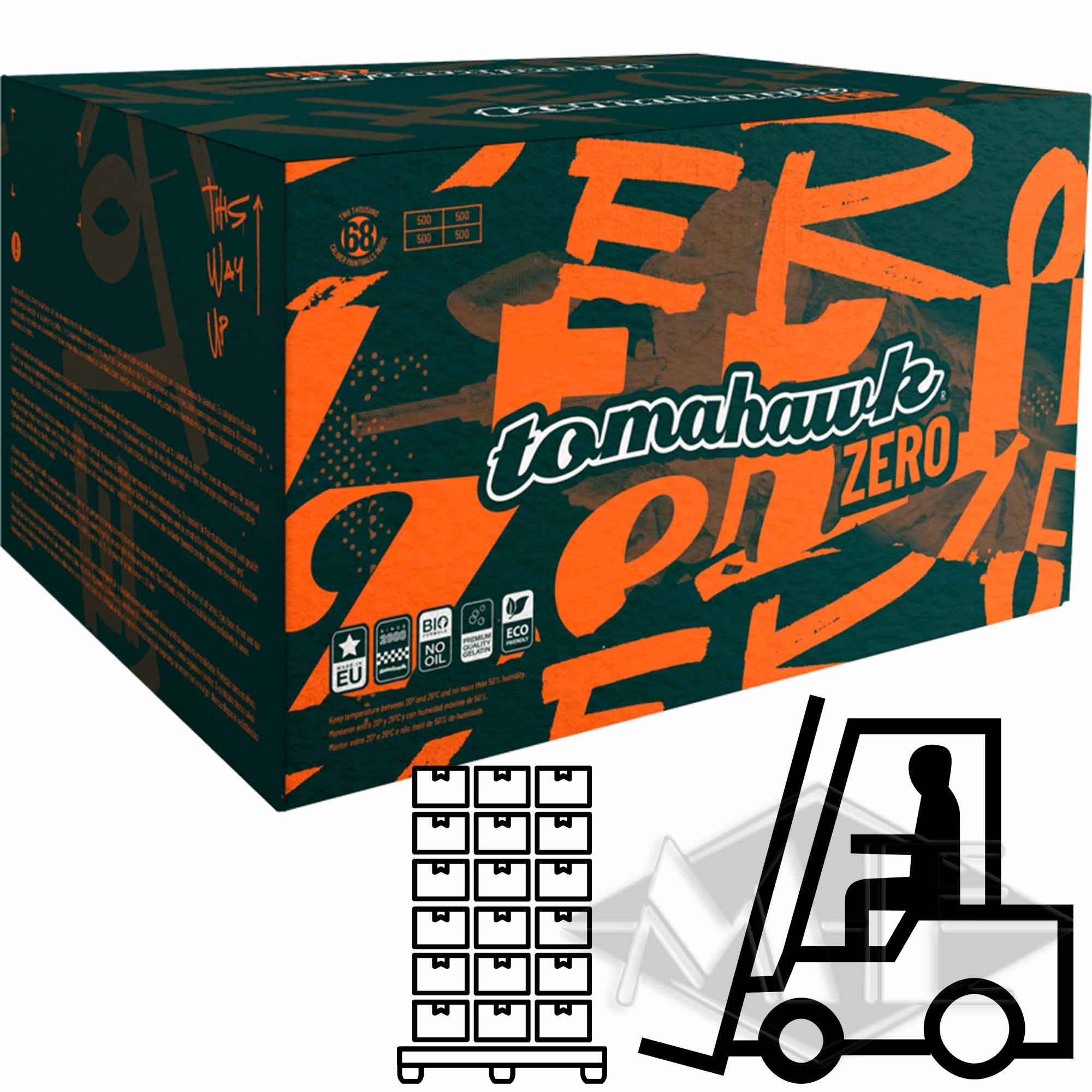 Boxed beverage, Tomahawk Zero, Orange teal design, Packaging box, Carton label