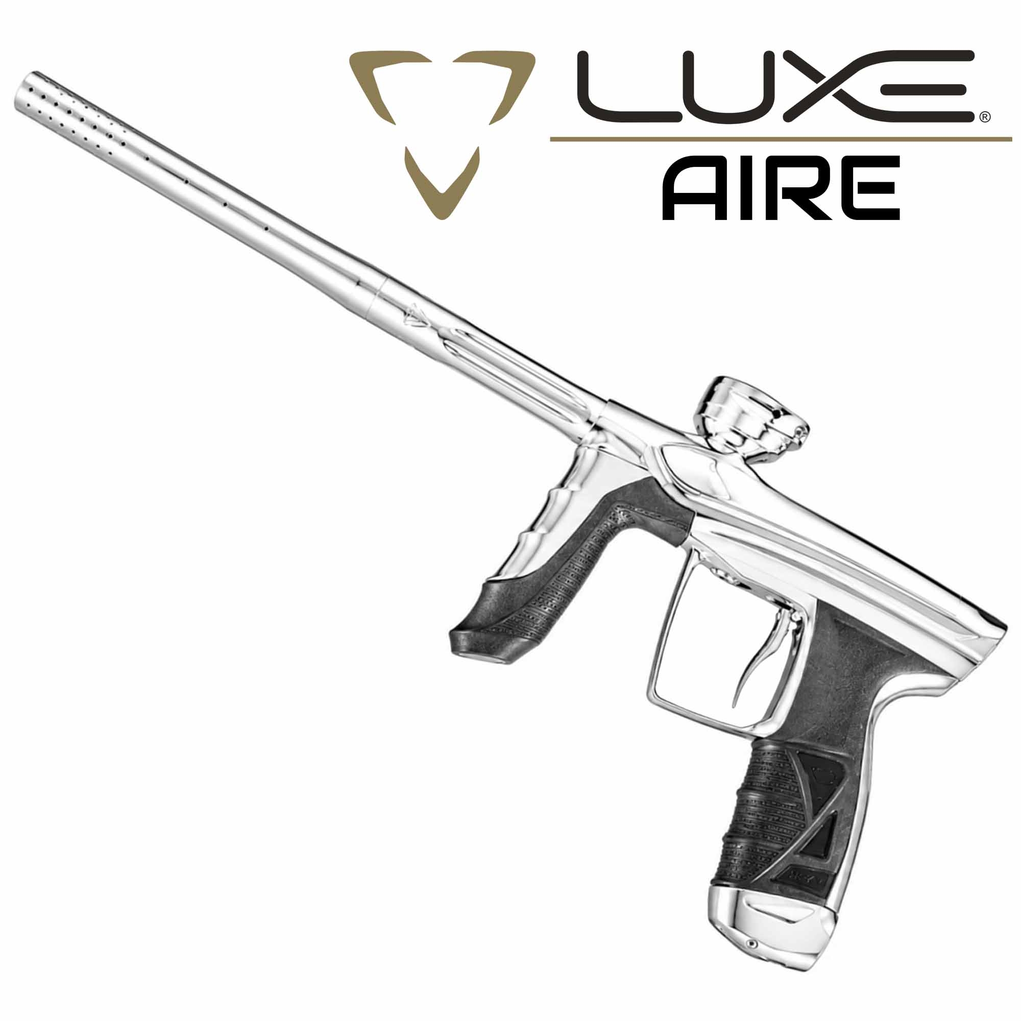 DLX Luxe® AIRE marker, polished white Schlauchpistole, Säurepistole, Größe verstellbar, Metallchrom, Griff Kunststoff