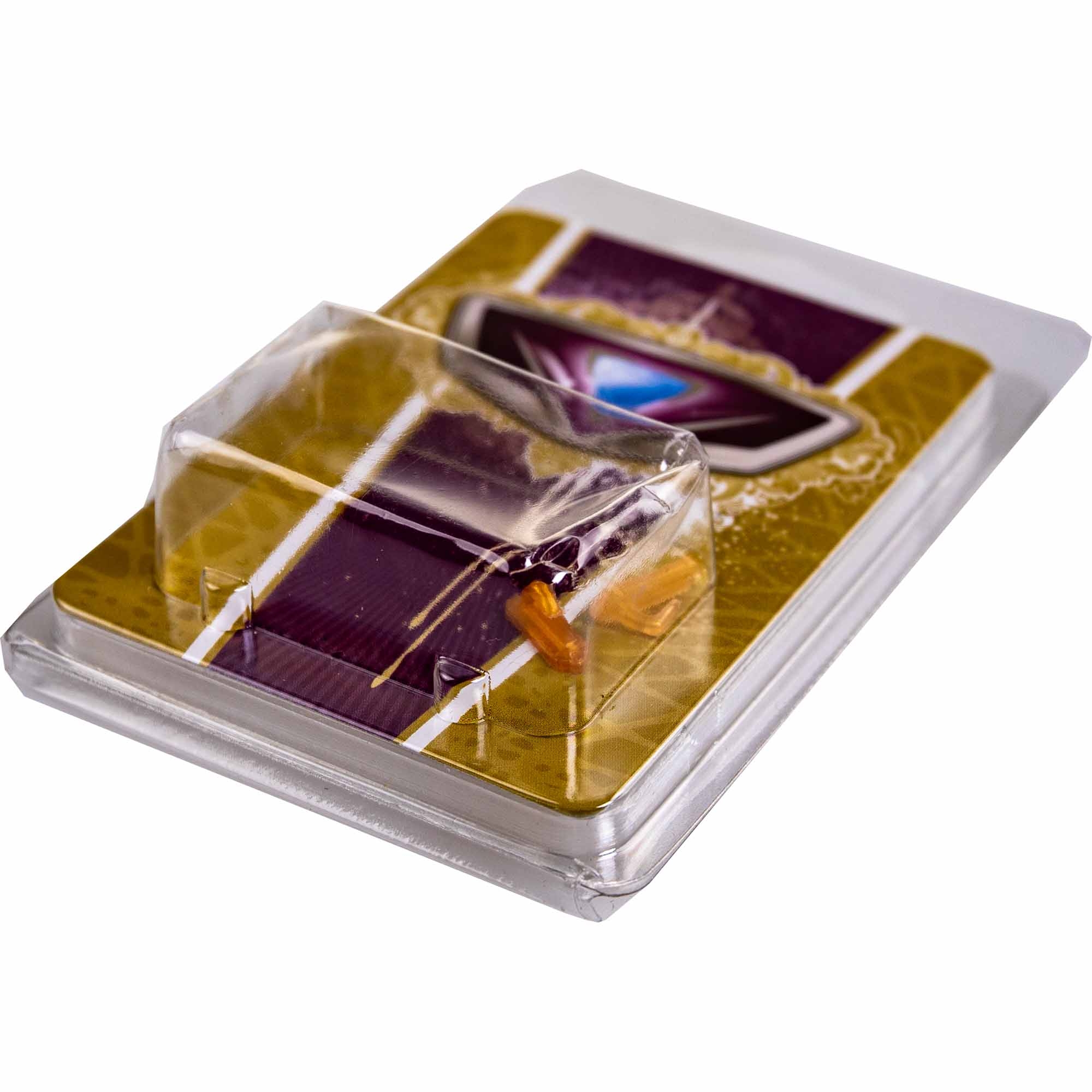 Kunststoffverpackung, Verpackungskunststoff, Kartenhalter, 3D-Puzzle, Farbton: Lila