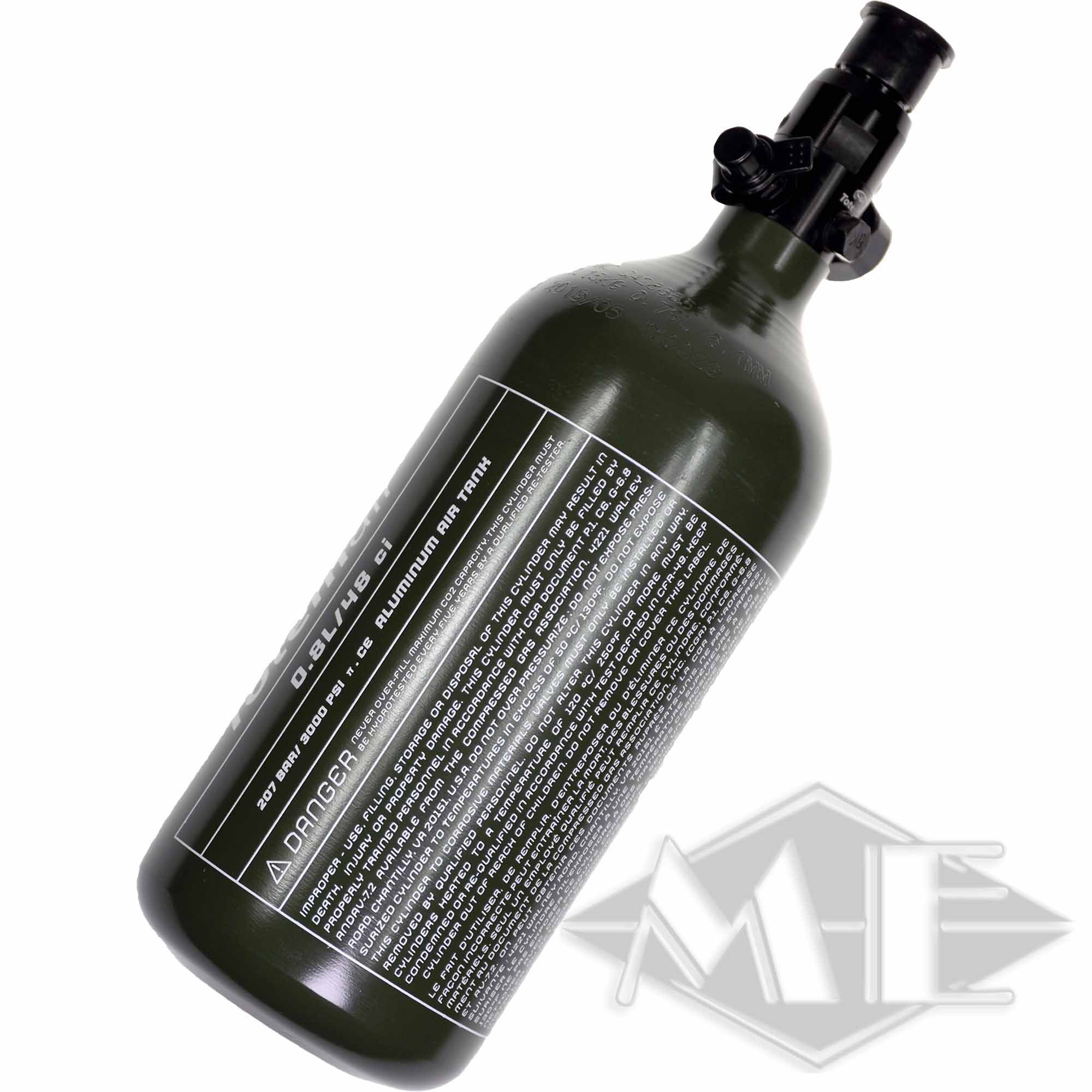 0.8L/48ci aluminum bottle with 200bar regulator "Standard" 0.8L/48ci aluminum bottle with 200bar regulator "Standard"