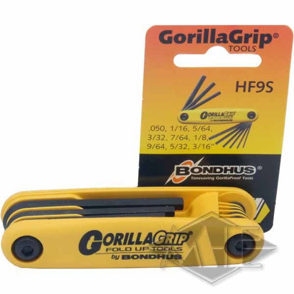 Bondhus GorillaGrip folding holder HF9S, imperial, 9-piece Bondhus GorillaGrip folding holder HF9S, imperial, 9-piece