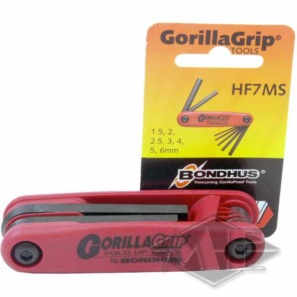 Bondhus GorillaGrip folding holder HF7MS, metric, 7-piece Bondhus GorillaGrip folding holder HF7MS, metric, 7-piece