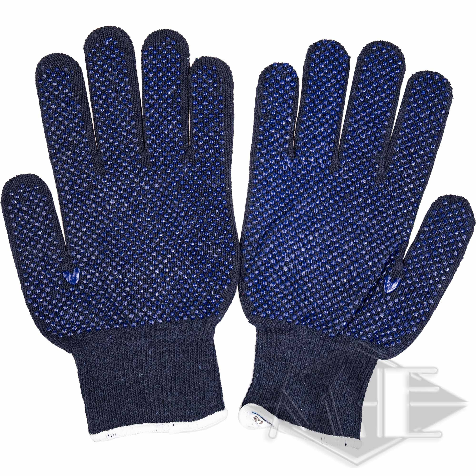 Knitted gloves, knobbed on one side blue Knitted gloves, knobbed on one side blue